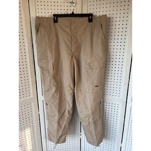 Tru-Spec Tactical Khaki Cargo Pants Men's XL REG Cotton Blend Button Fly